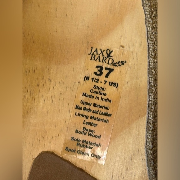 Jax&Bard Wooden Platform Knit, Leather Maryjane Maple Cream size 37(6.5-7) NWT - Picture 6 of 9